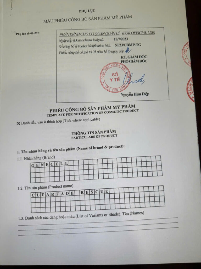 TINH CHẤT LÀM SÁNG DA CLEARFADE RESCUE